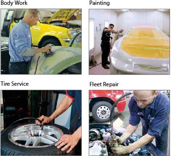 body work painting tire service fleet repair